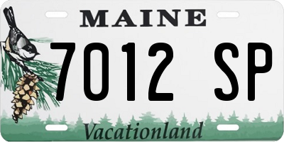 ME license plate 7012SP