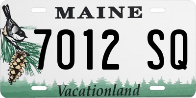 ME license plate 7012SQ