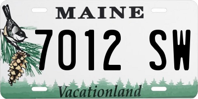 ME license plate 7012SW