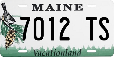 ME license plate 7012TS