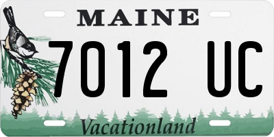 ME license plate 7012UC