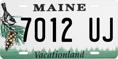 ME license plate 7012UJ