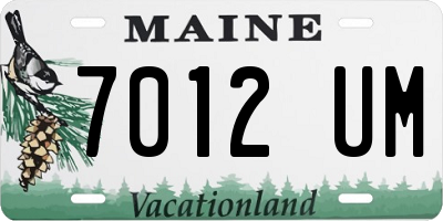 ME license plate 7012UM