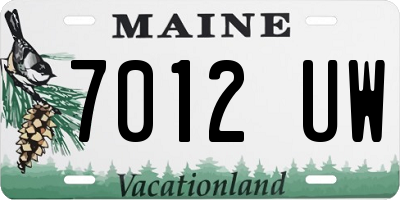 ME license plate 7012UW
