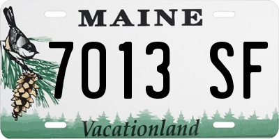 ME license plate 7013SF