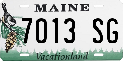 ME license plate 7013SG