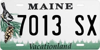 ME license plate 7013SX