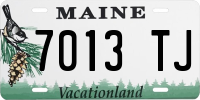ME license plate 7013TJ