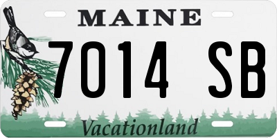 ME license plate 7014SB