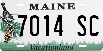 ME license plate 7014SC