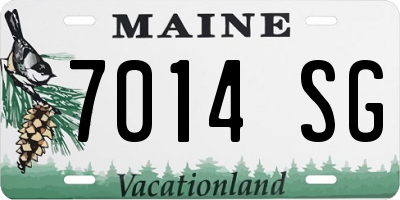 ME license plate 7014SG