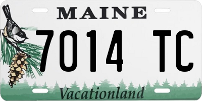 ME license plate 7014TC
