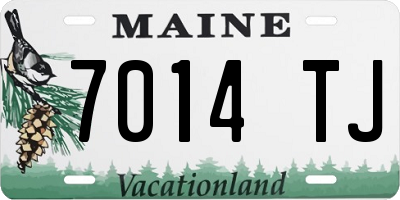 ME license plate 7014TJ