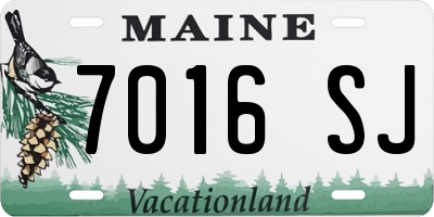 ME license plate 7016SJ