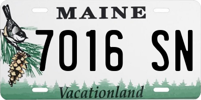 ME license plate 7016SN