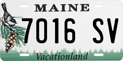ME license plate 7016SV