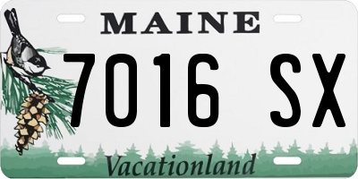ME license plate 7016SX