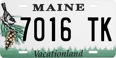 ME license plate 7016TK