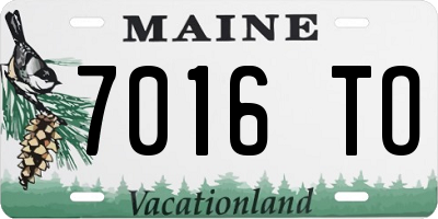 ME license plate 7016TO