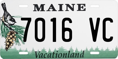ME license plate 7016VC