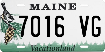 ME license plate 7016VG