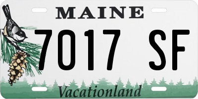 ME license plate 7017SF