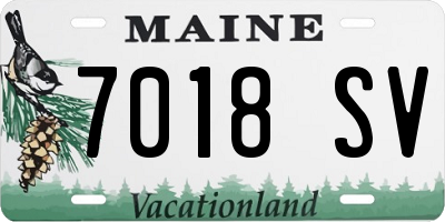 ME license plate 7018SV