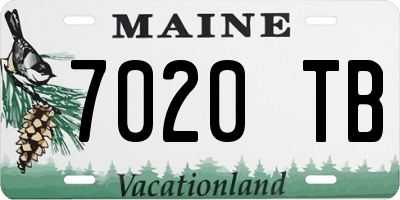 ME license plate 7020TB