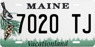 ME license plate 7020TJ