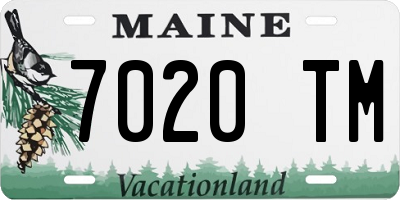 ME license plate 7020TM