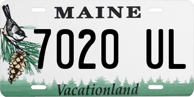 ME license plate 7020UL