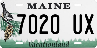 ME license plate 7020UX