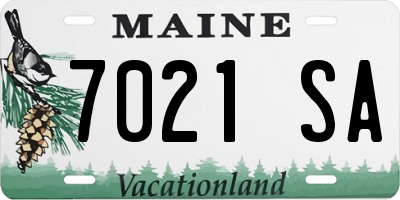 ME license plate 7021SA