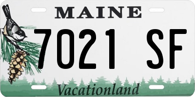 ME license plate 7021SF