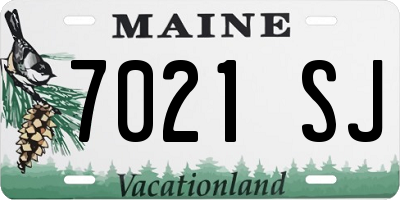 ME license plate 7021SJ