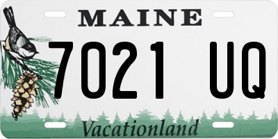 ME license plate 7021UQ