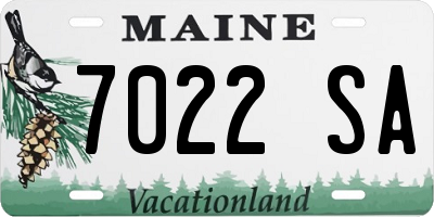 ME license plate 7022SA