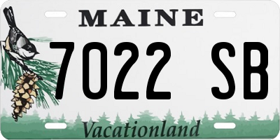 ME license plate 7022SB