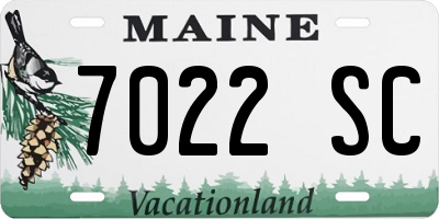 ME license plate 7022SC