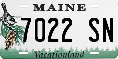 ME license plate 7022SN