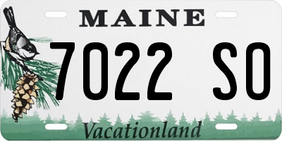 ME license plate 7022SO