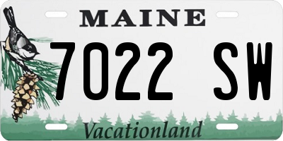 ME license plate 7022SW