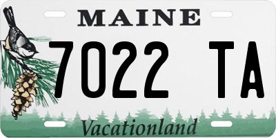 ME license plate 7022TA