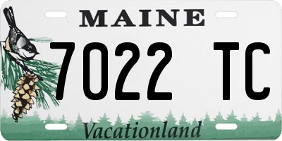 ME license plate 7022TC