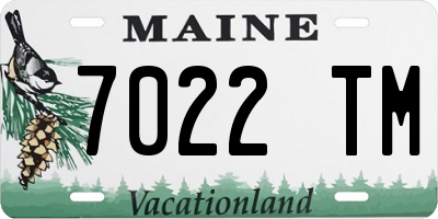 ME license plate 7022TM