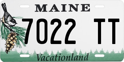 ME license plate 7022TT