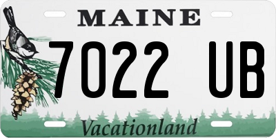 ME license plate 7022UB