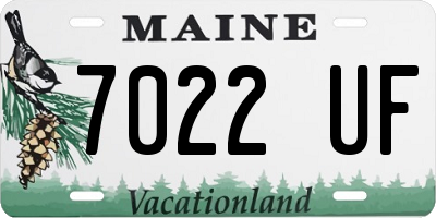 ME license plate 7022UF