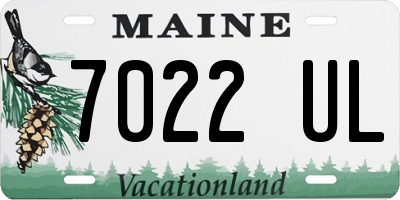 ME license plate 7022UL
