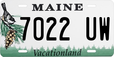 ME license plate 7022UW